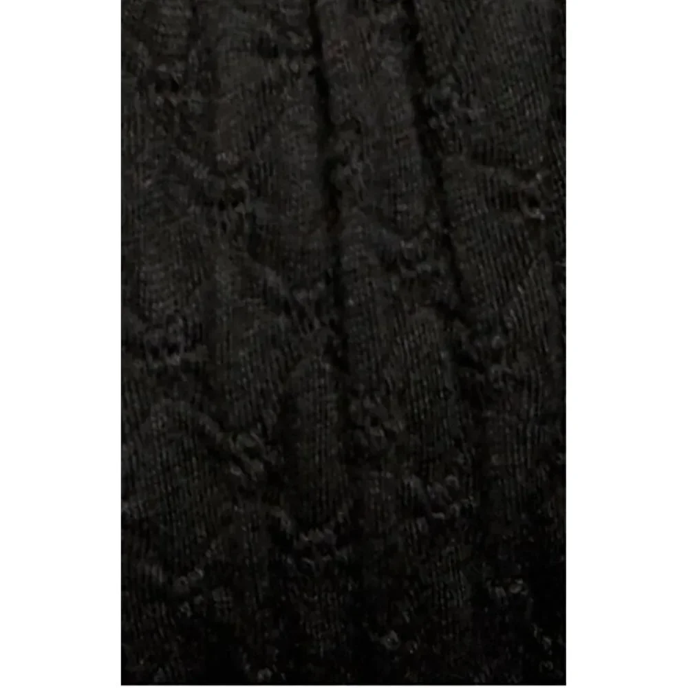 Free People Top Womens Small Black Ladybug Peasant Ruffle Cropped Boho Flirty